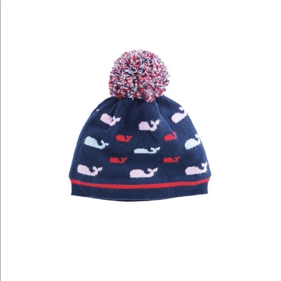 Vineyard Vines Multi Whale Ruffle Scarf and Pom Pom Beanie Set, O/S - Picture 3 of 9